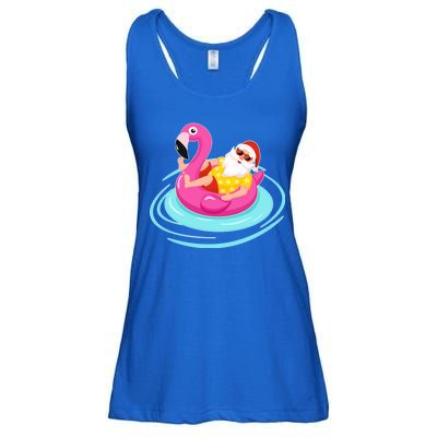 Pool Party Santa Christmas in July Ladies Essential Flowy Tank