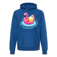 Pool Party Santa Christmas in July Premium Hoodie