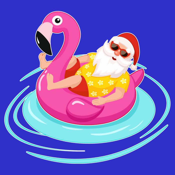 Pool Party Santa Christmas in July 16 in Basic Backpack