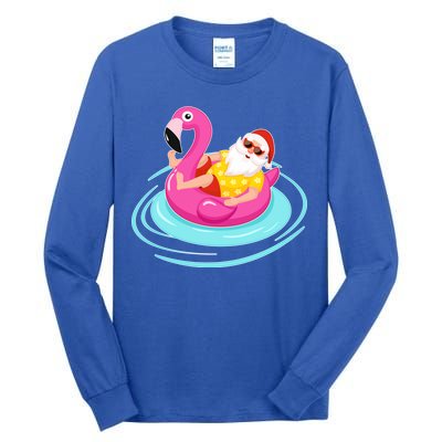 Pool Party Santa Christmas in July Tall Long Sleeve T-Shirt