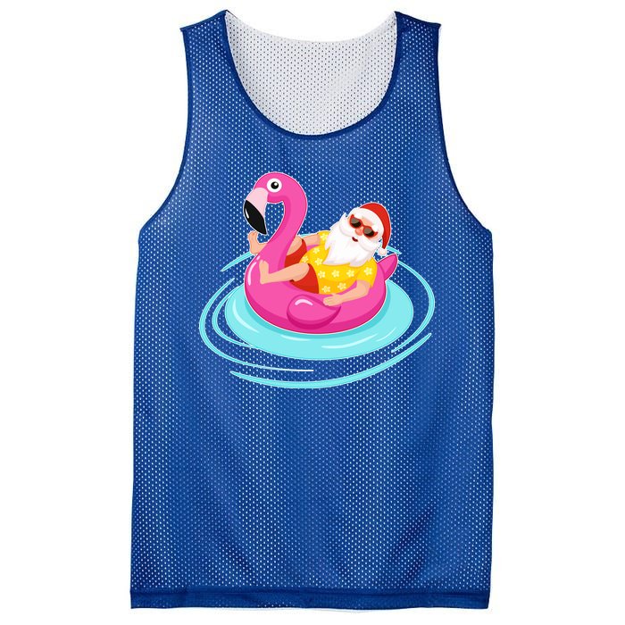 Pool Party Santa Christmas in July Mesh Reversible Basketball Jersey Tank