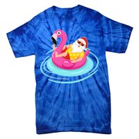 Pool Party Santa Christmas in July Tie-Dye T-Shirt