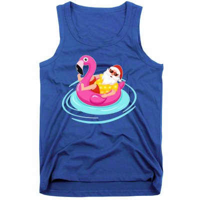 Pool Party Santa Christmas in July Tank Top