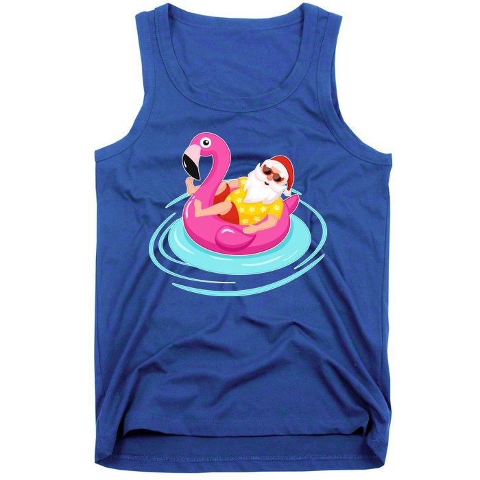 Pool Party Santa Christmas in July Tank Top