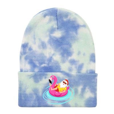 Pool Party Santa Christmas in July Tie Dye 12in Knit Beanie