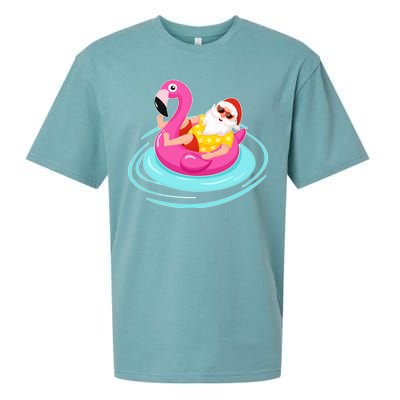 Pool Party Santa Christmas in July Sueded Cloud Jersey T-Shirt