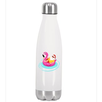 Pool Party Santa Christmas in July Stainless Steel Insulated Water Bottle