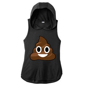 Poop Emoji Smiley Face Logo Ladies PosiCharge Tri-Blend Wicking Draft Hoodie Tank