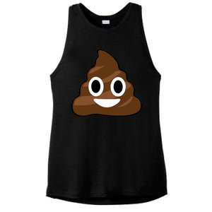 Poop Emoji Smiley Face Logo Ladies PosiCharge Tri-Blend Wicking Tank