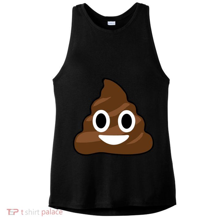 Poop Emoji Smiley Face Logo Ladies PosiCharge Tri-Blend Wicking Tank