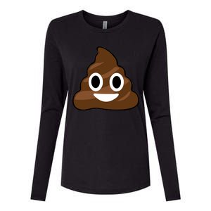 Poop Emoji Smiley Face Logo Womens Cotton Relaxed Long Sleeve T-Shirt