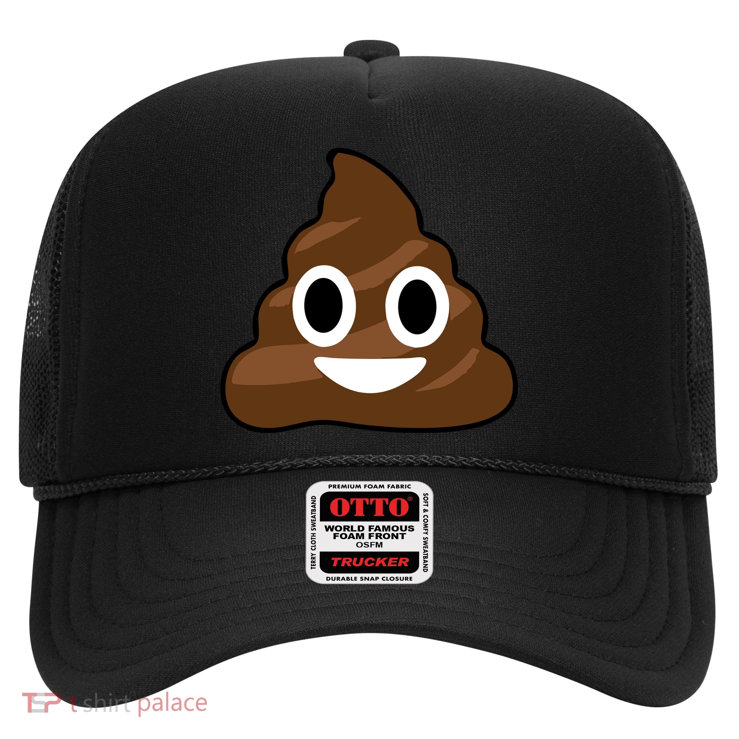 Poop Emoji Smiley Face Logo Trucker Hat