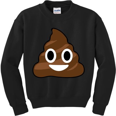 Poop Emoji Smiley Face Logo Kids Sweatshirt