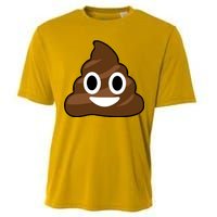 Poop Emoji Smiley Face Logo Cooling Performance Crew T-Shirt