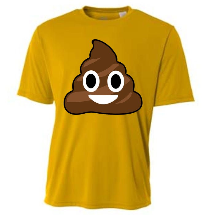 Poop Emoji Smiley Face Logo Cooling Performance Crew T-Shirt