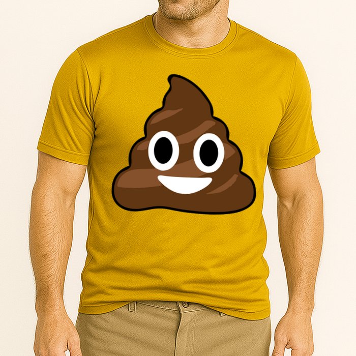 Poop Emoji Smiley Face Logo Cooling Performance Crew T-Shirt