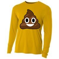 Poop Emoji Smiley Face Logo Cooling Performance Long Sleeve Crew