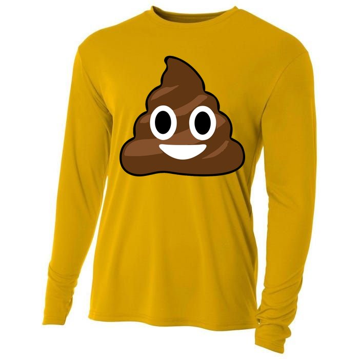 Poop Emoji Smiley Face Logo Cooling Performance Long Sleeve Crew