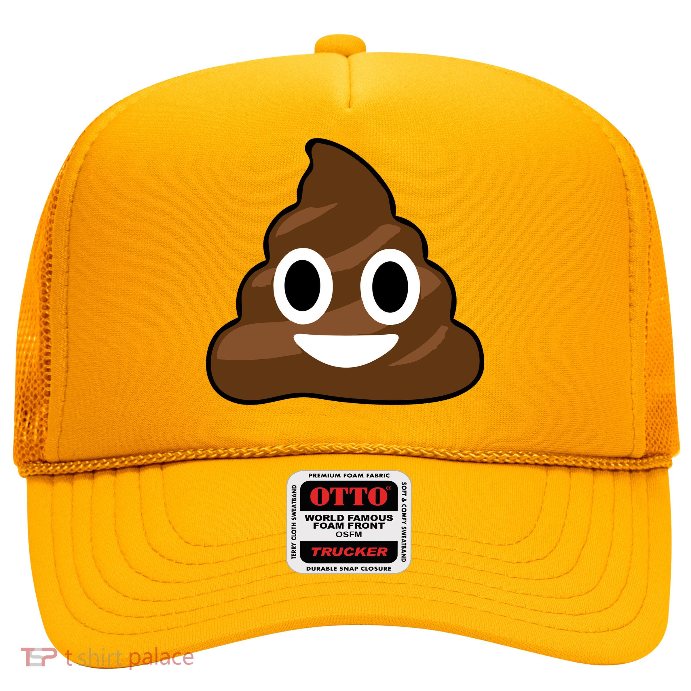 Poop Emoji Smiley Face Logo Trucker Hat