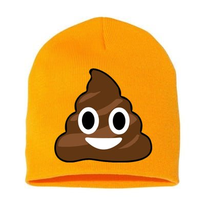 Poop Emoji Smiley Face Logo Short Acrylic Beanie