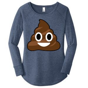 Poop Emoji Smiley Face Logo Women's Perfect Tri Tunic Long Sleeve Shirt