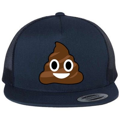 Poop Emoji Smiley Face Logo Flat Bill Trucker Hat