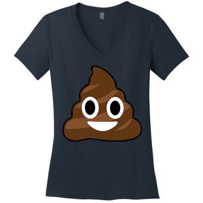 Poop Emoji Smiley Face Logo Women's V-Neck T-Shirt