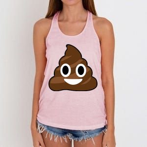 Poop Emoji Smiley Face Logo Women's Knotted Racerback Tank