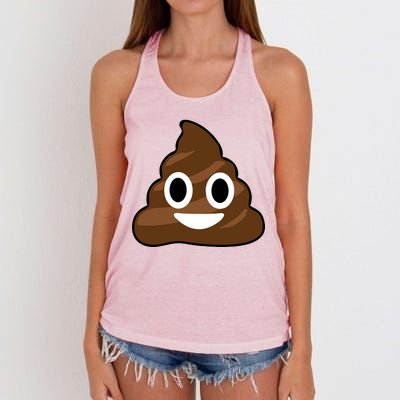 Poop Emoji Smiley Face Logo Women's Knotted Racerback Tank