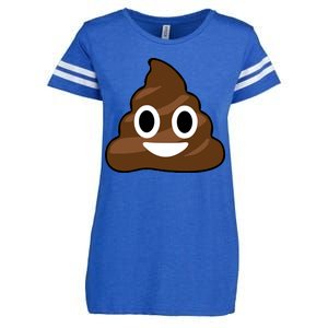 Poop Emoji Smiley Face Logo Enza Ladies Jersey Football T-Shirt