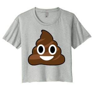 Poop Emoji Smiley Face Logo Women's Crop Top Tee