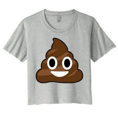 Poop Emoji Smiley Face Logo Women's Crop Top Tee