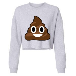 Poop Emoji Smiley Face Logo Cropped Pullover Crew