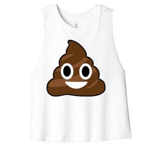 Poop Emoji Smiley Face Logo Women's Racerback Cropped Tank