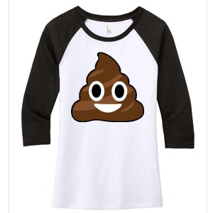 Poop Emoji Smiley Face Logo Women's Tri-Blend 3/4-Sleeve Raglan Shirt