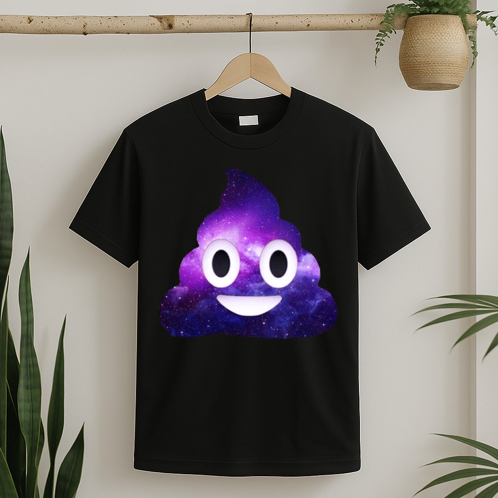 Poop In Space Galaxy Emoji T-Shirt