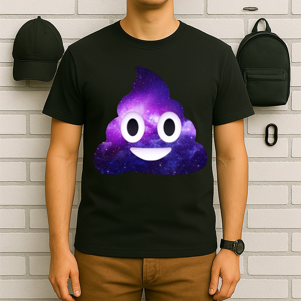 Poop In Space Galaxy Emoji T-Shirt
