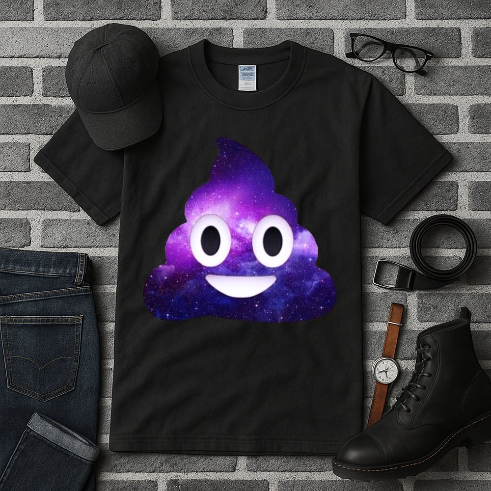 Poop In Space Galaxy Emoji Tall T-Shirt