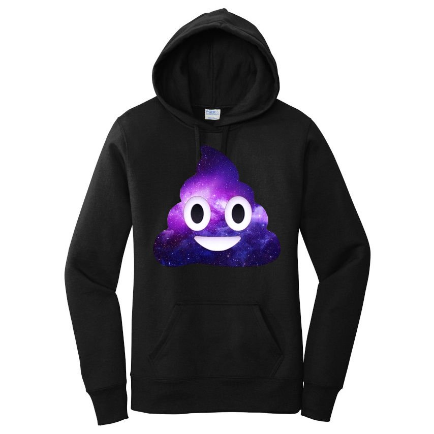 Poop In Space Galaxy Emoji Women's Pullover Hoodie