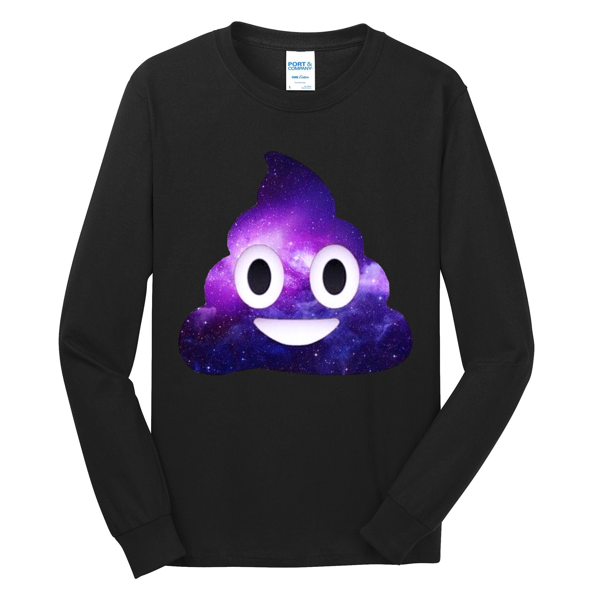 Poop In Space Galaxy Emoji Tall Long Sleeve T-Shirt