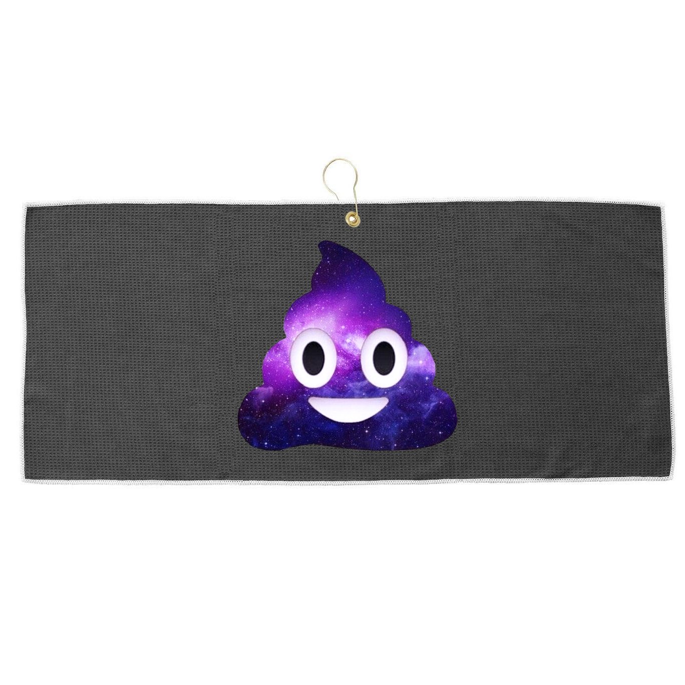 Poop In Space Galaxy Emoji Large Microfiber Waffle Golf Towel