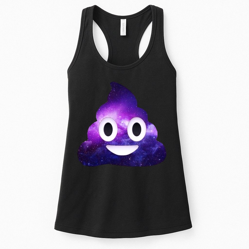 Poop In Space Galaxy Emoji Womens Tank Top