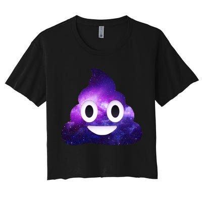 Poop In Space Galaxy Emoji Crop Top