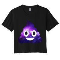 Poop In Space Galaxy Emoji Women's Crop Top Tee