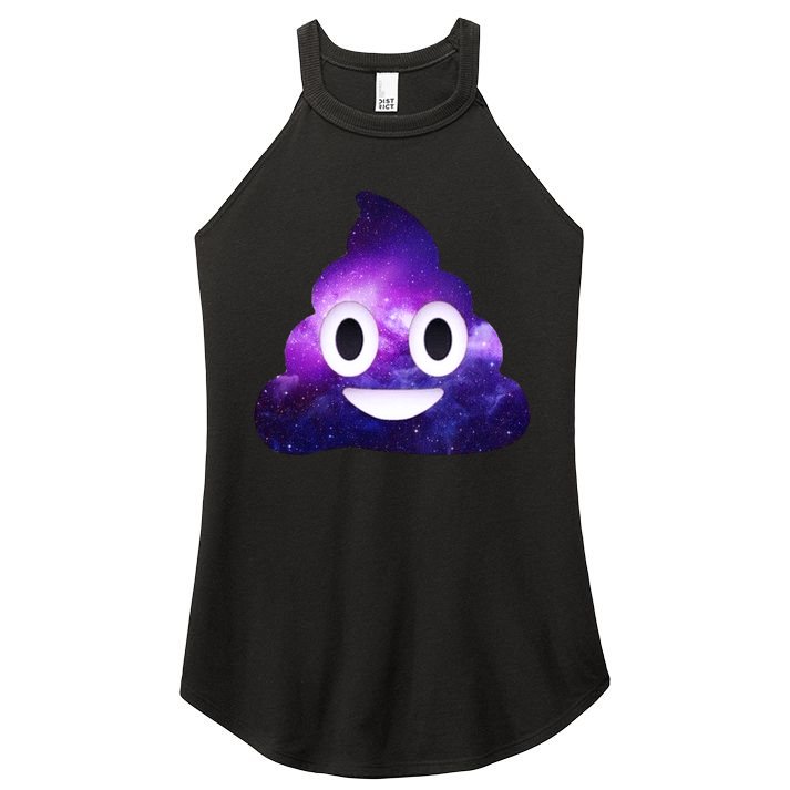 Poop In Space Galaxy Emoji Women's Perfect Tri Rocker Tank
