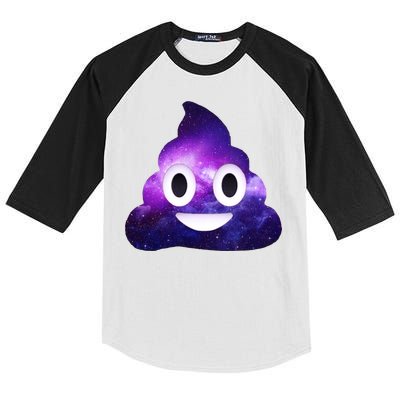 Poop In Space Galaxy Emoji Kids Colorblock Raglan Jersey