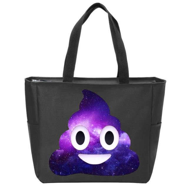 Poop In Space Galaxy Emoji Zip Tote Bag