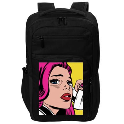 Pop Art Girl Phone Impact Tech Backpack