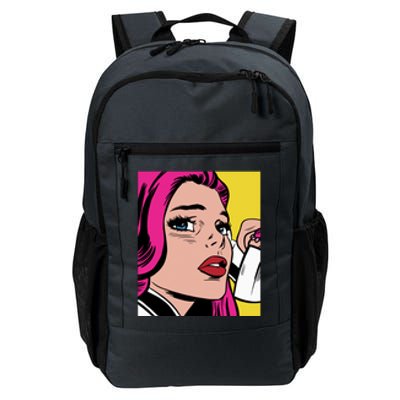 Pop Art Girl Phone Daily Commute Backpack