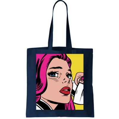 Pop Art Girl Phone Tote Bag